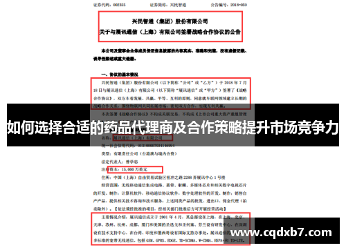 如何选择合适的药品代理商及合作策略提升市场竞争力